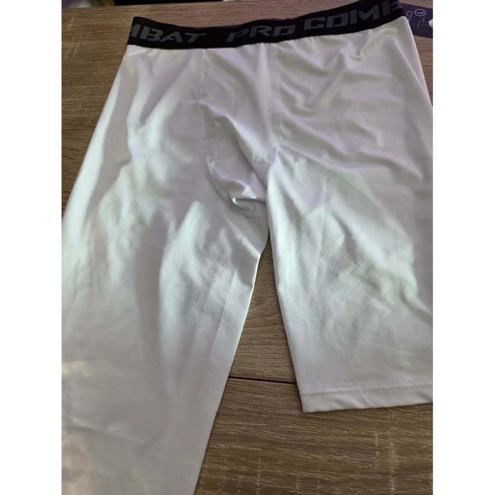 Pro Combat Compression Shorts Men's White‎ Athletic Performance Size L